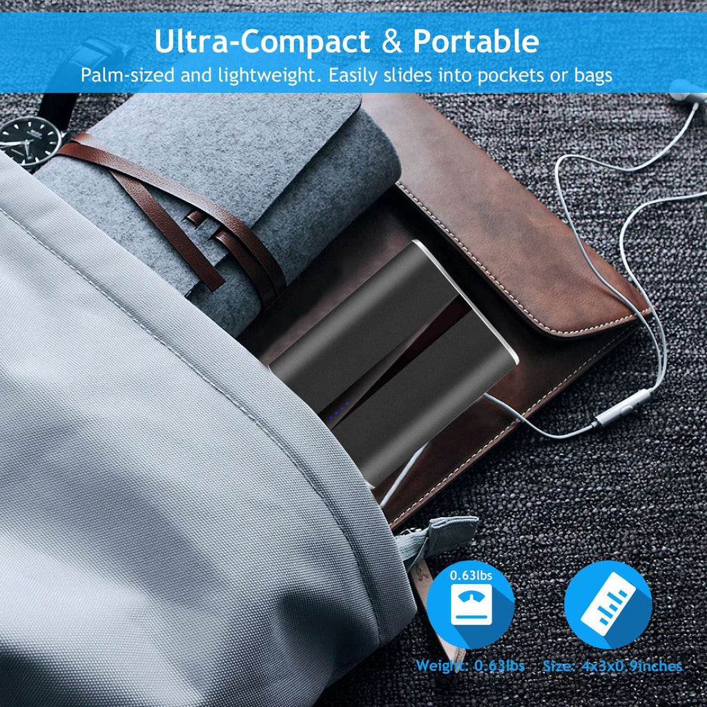 1Pc 12000mAh Portable Charger With Dual USB 3.1A Output Power Bank