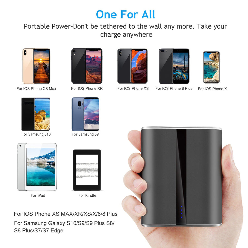 1Pc 12000mAh Portable Charger With Dual USB 3.1A Output Power Bank