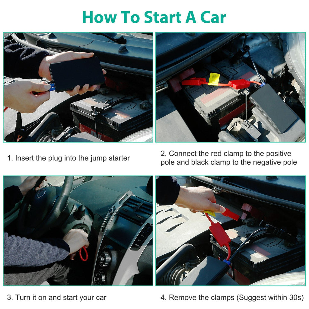 12V Car Jumper Starter 400A Peak 20000mAh Battery Charger Power Bank