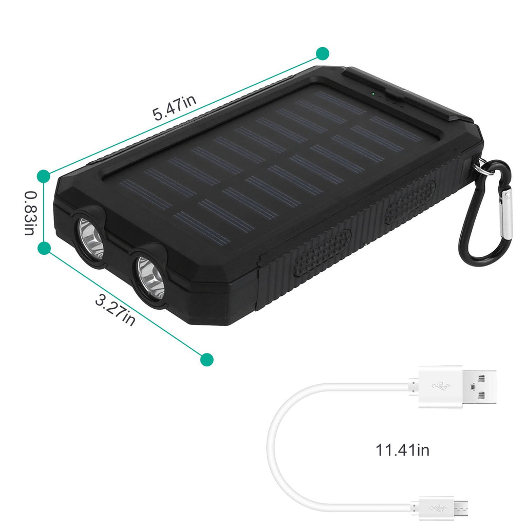 1Pc 1W MAh Solar Power Bank External Battery Pack Dual USB Interface