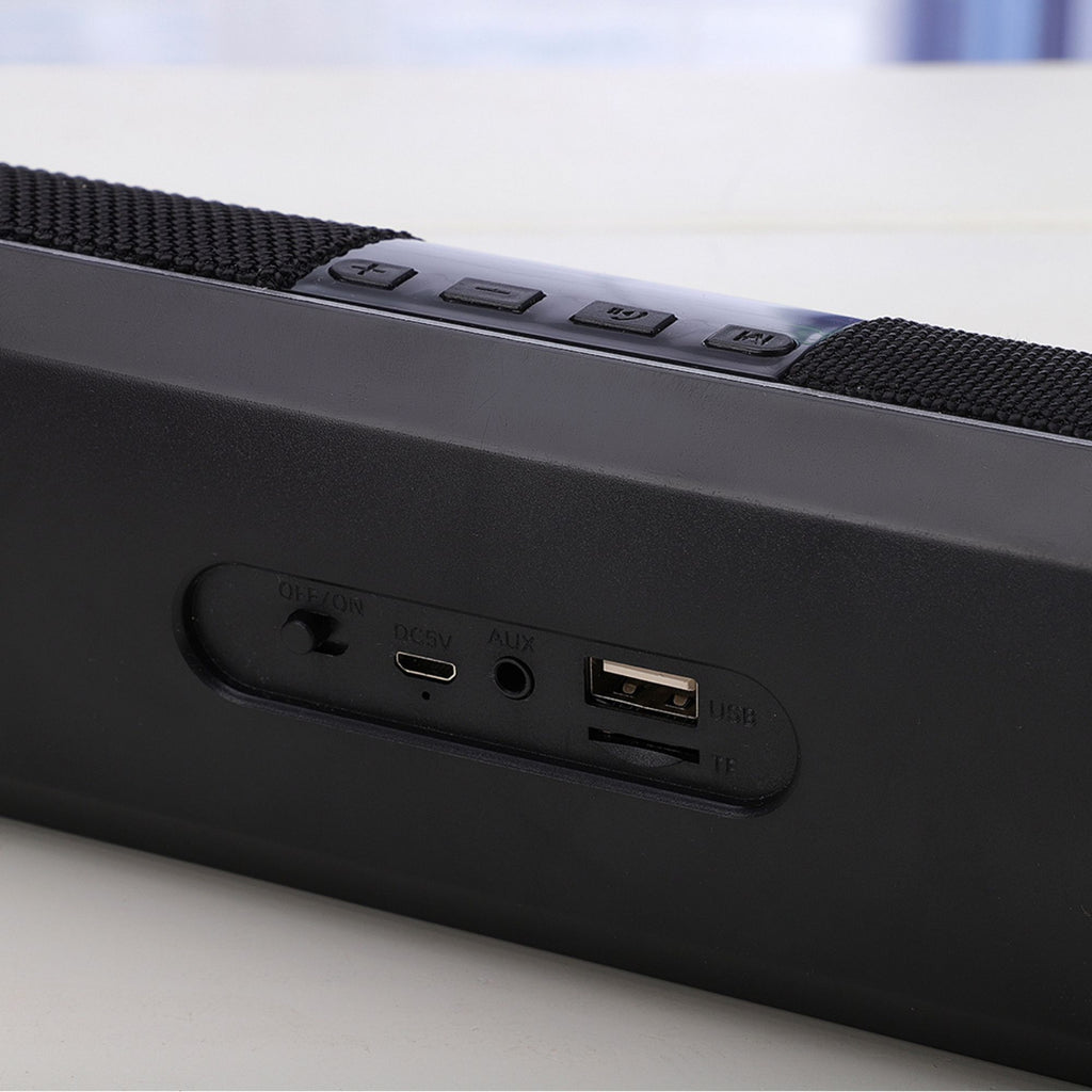 Bluetooth Soundbar Speaker with Clock Display