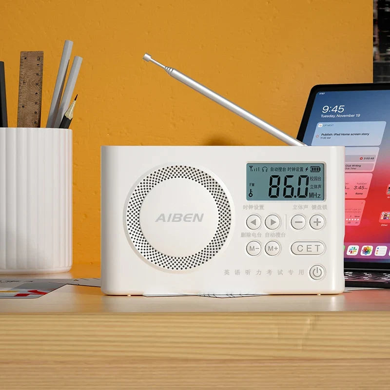 Mini Portable Digital FM Radio White