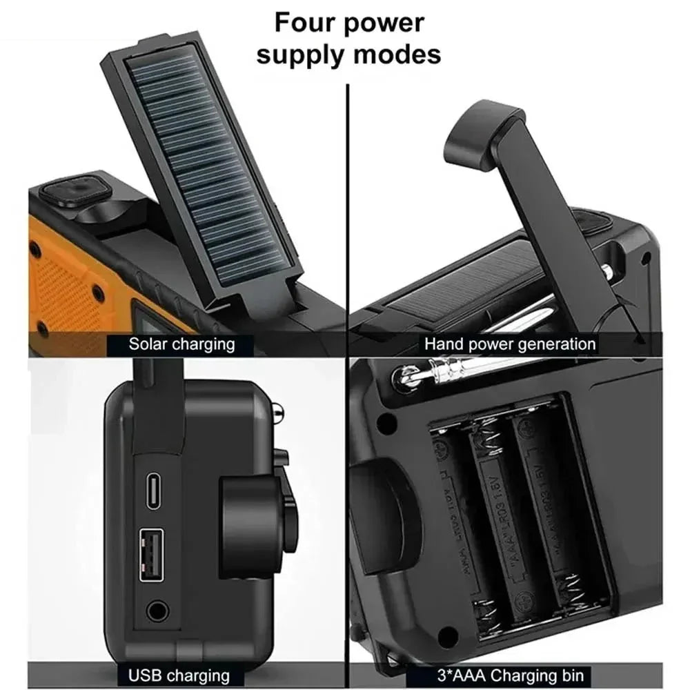 Portable Emergency Solar Power Radio Yellow