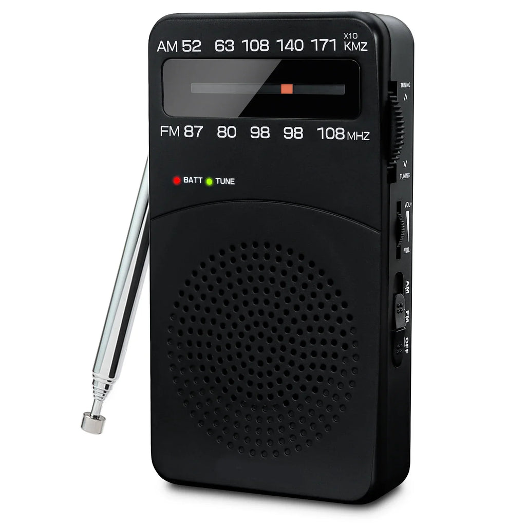 Mini Portable Radio Headphone Jack Black