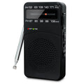 Mini Portable Radio Headphone Jack Black