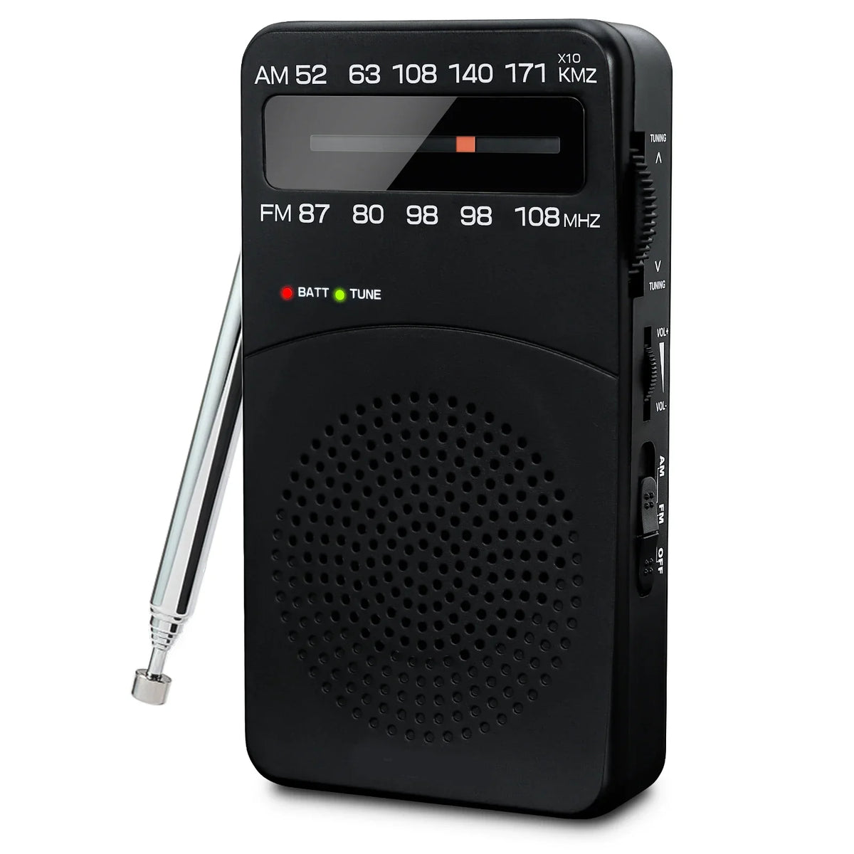 Mini Portable Radio Headphone Jack Black