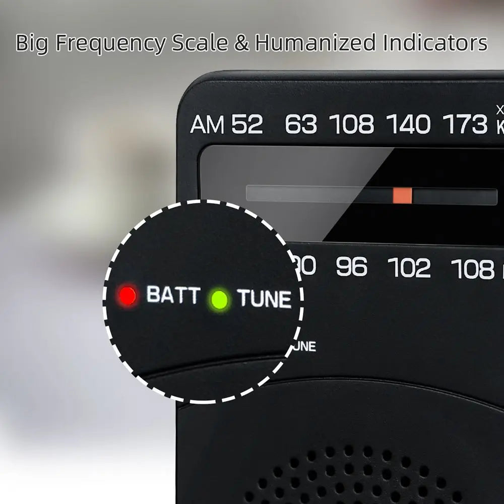 Mini Portable Radio Headphone Jack Black