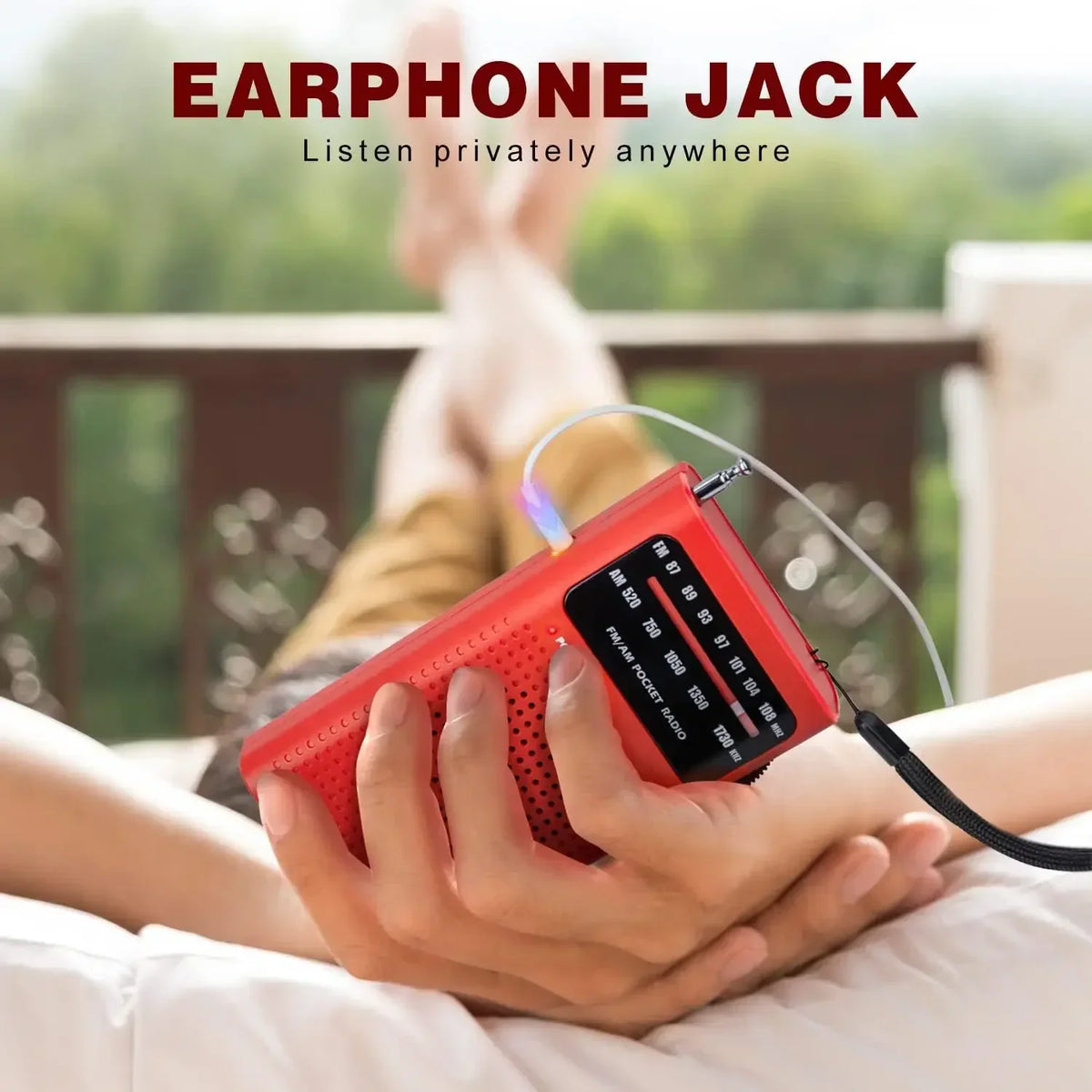 Mini Portable Analog Pocket Radio Red