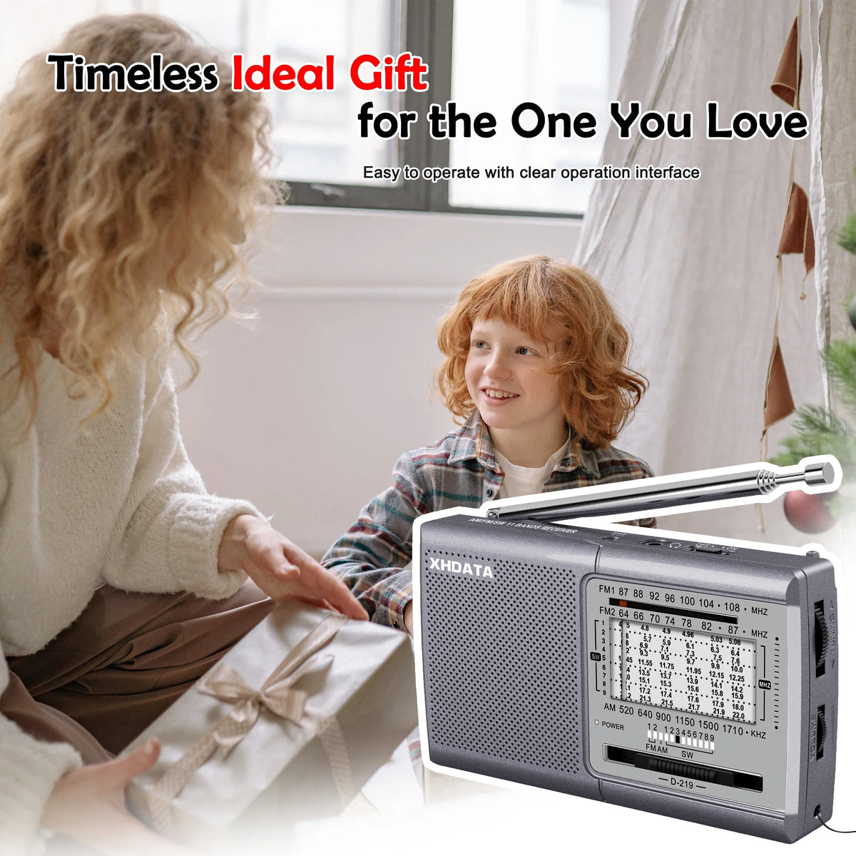 Portable Shortwave Radio Receiver Grey