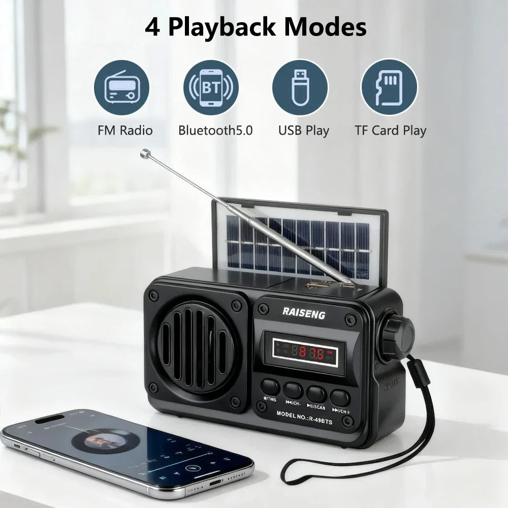 Portable Radio Bluetooth Speaker Black