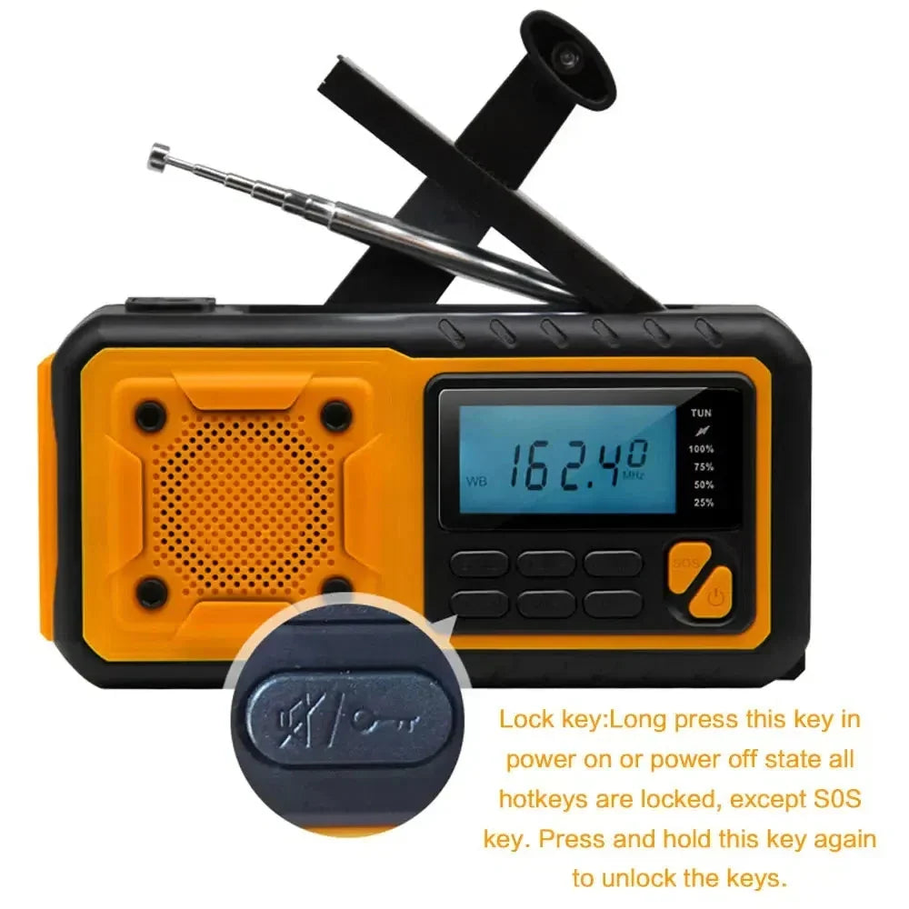 Portable Emergency Solar Power Radio Yellow