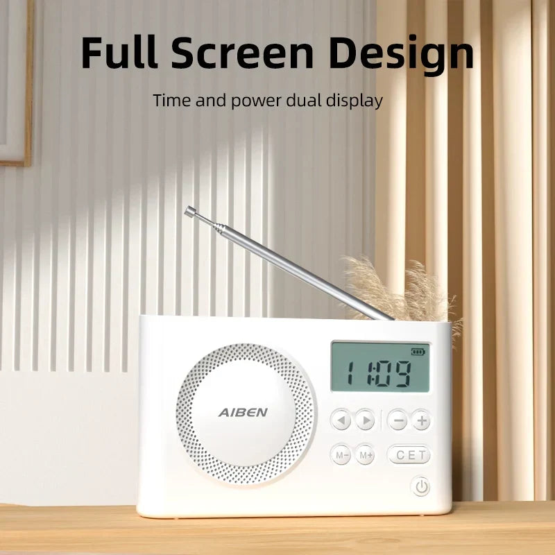 Mini Portable Digital FM Radio White
