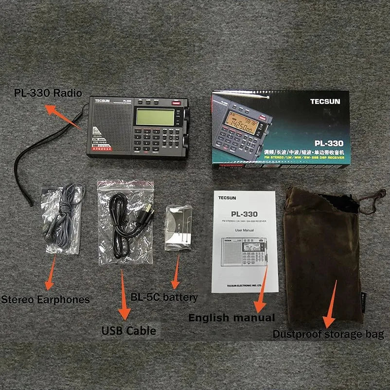 Portable Radio Receiver with SSB Black