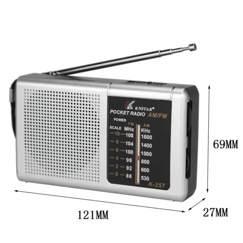 Portable Retro Radio Silver