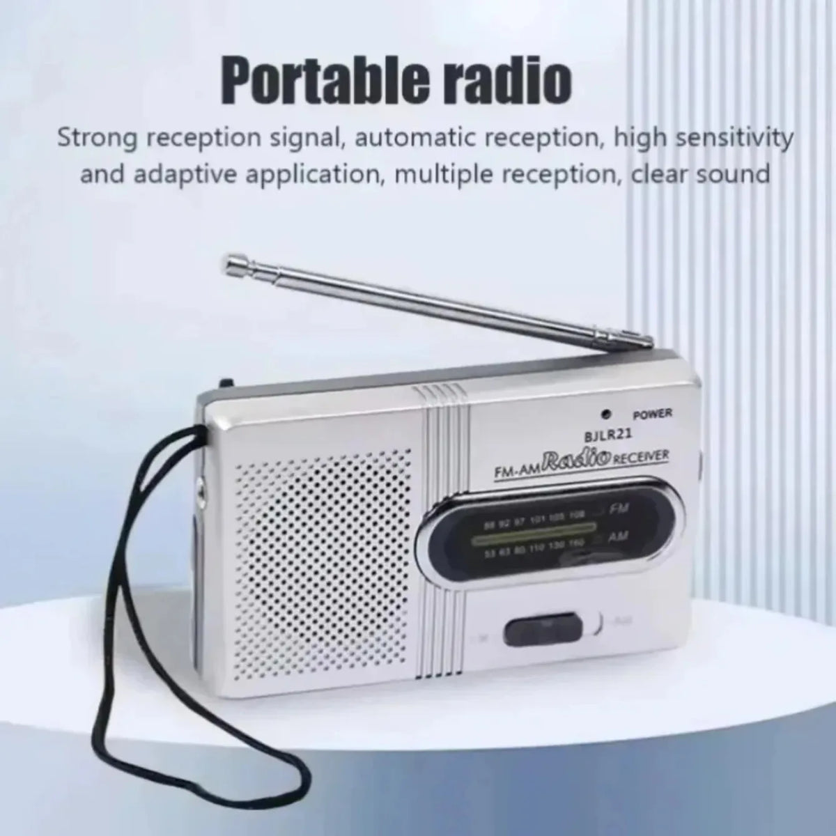 Portable Pocket Radio with Built-in Speaker Silver
