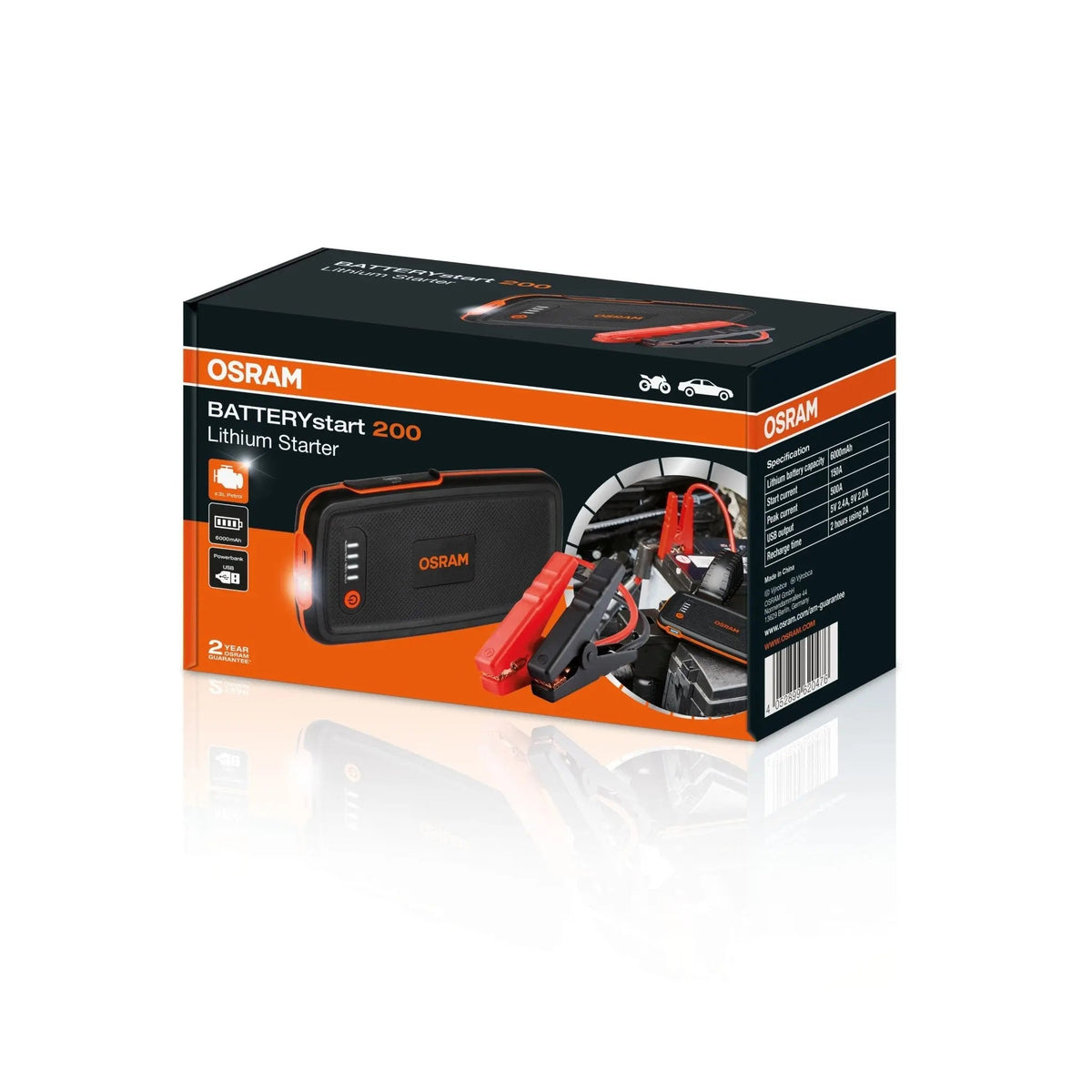 BATTERYstart 200 Lithium-Starthilfegerät mit Powerbank-Funktion  OSRAM