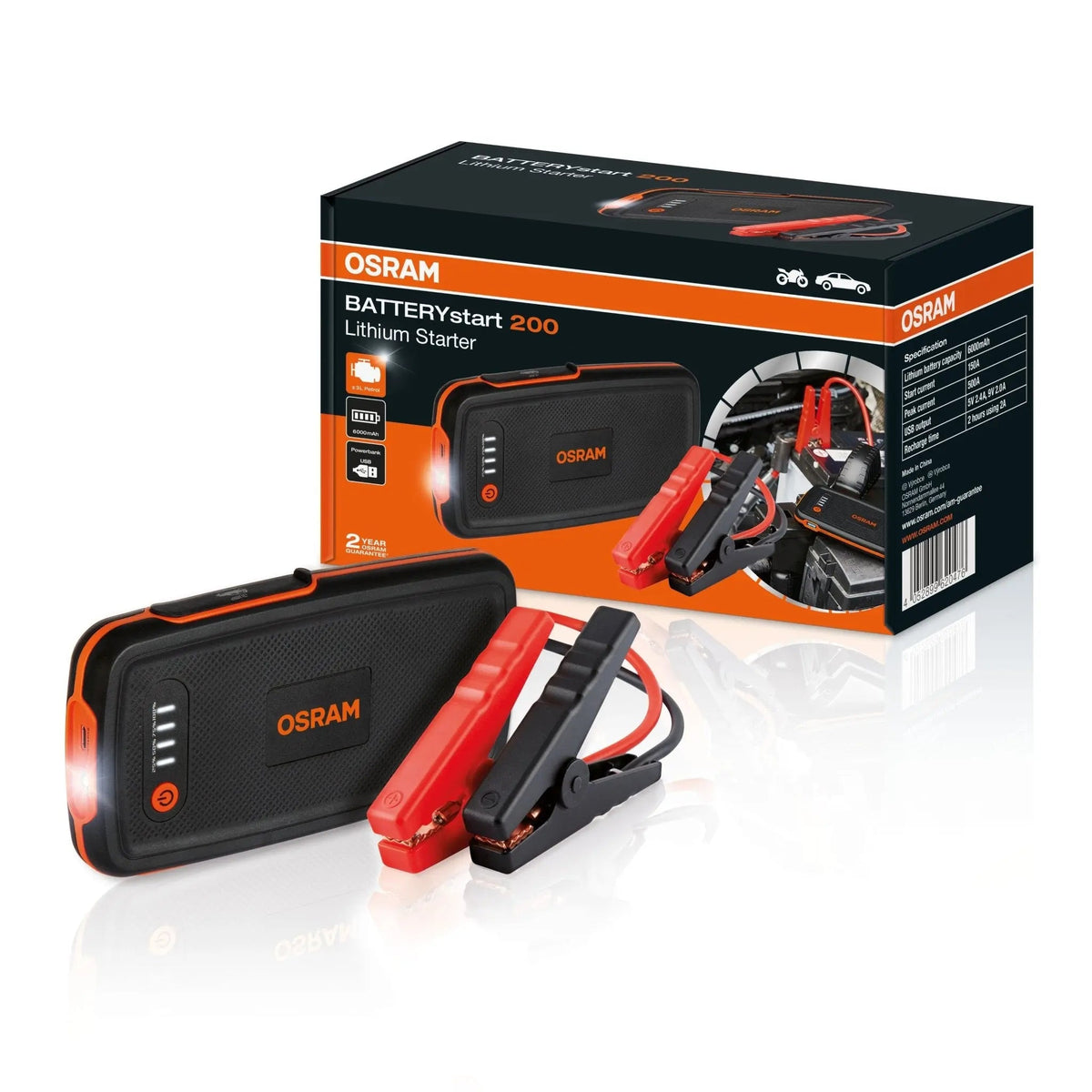 BATTERYstart 200 Lithium-Starthilfegerät mit Powerbank-Funktion  OSRAM