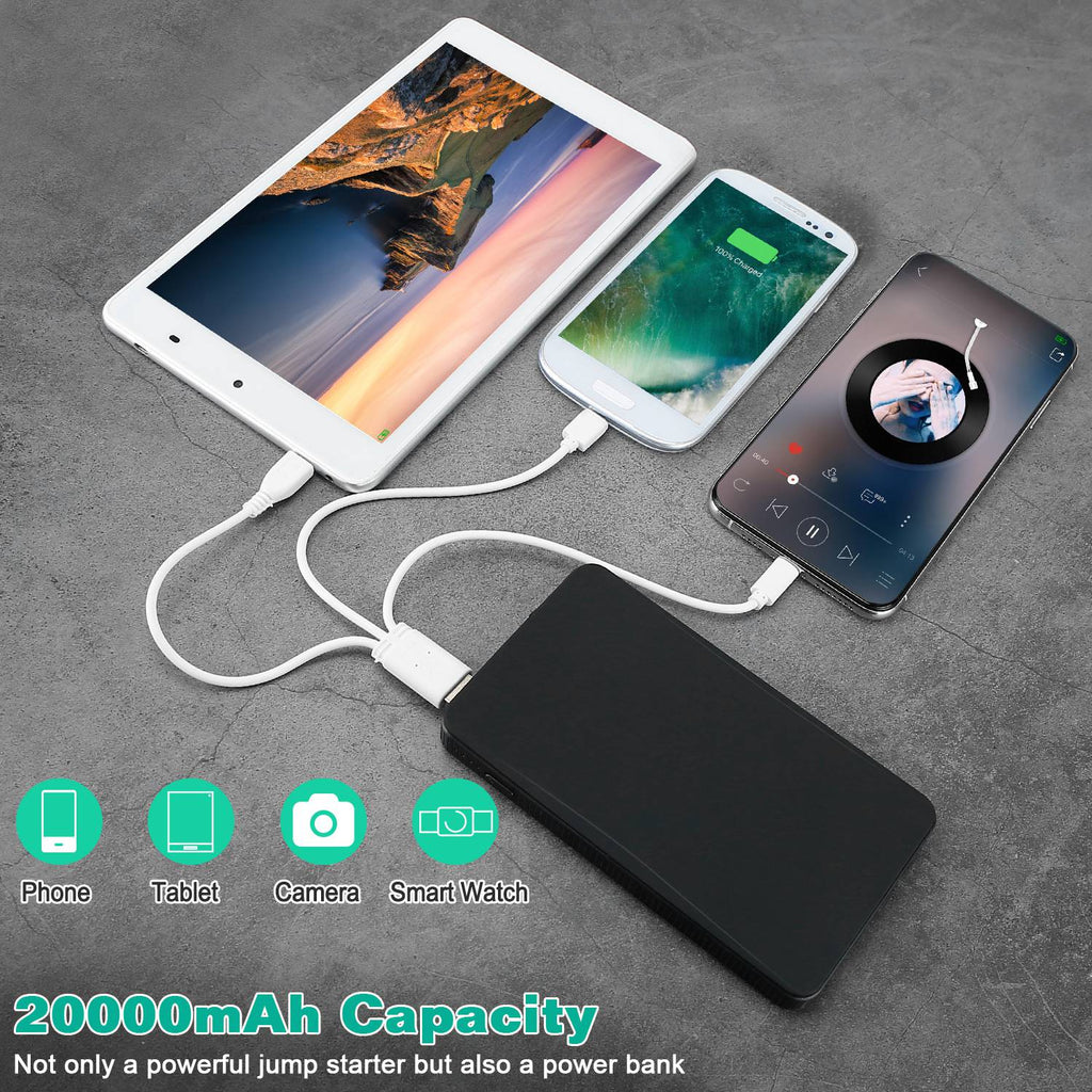 12V Car Jumper Starter 400A Peak 20000mAh Battery Charger Power Bank