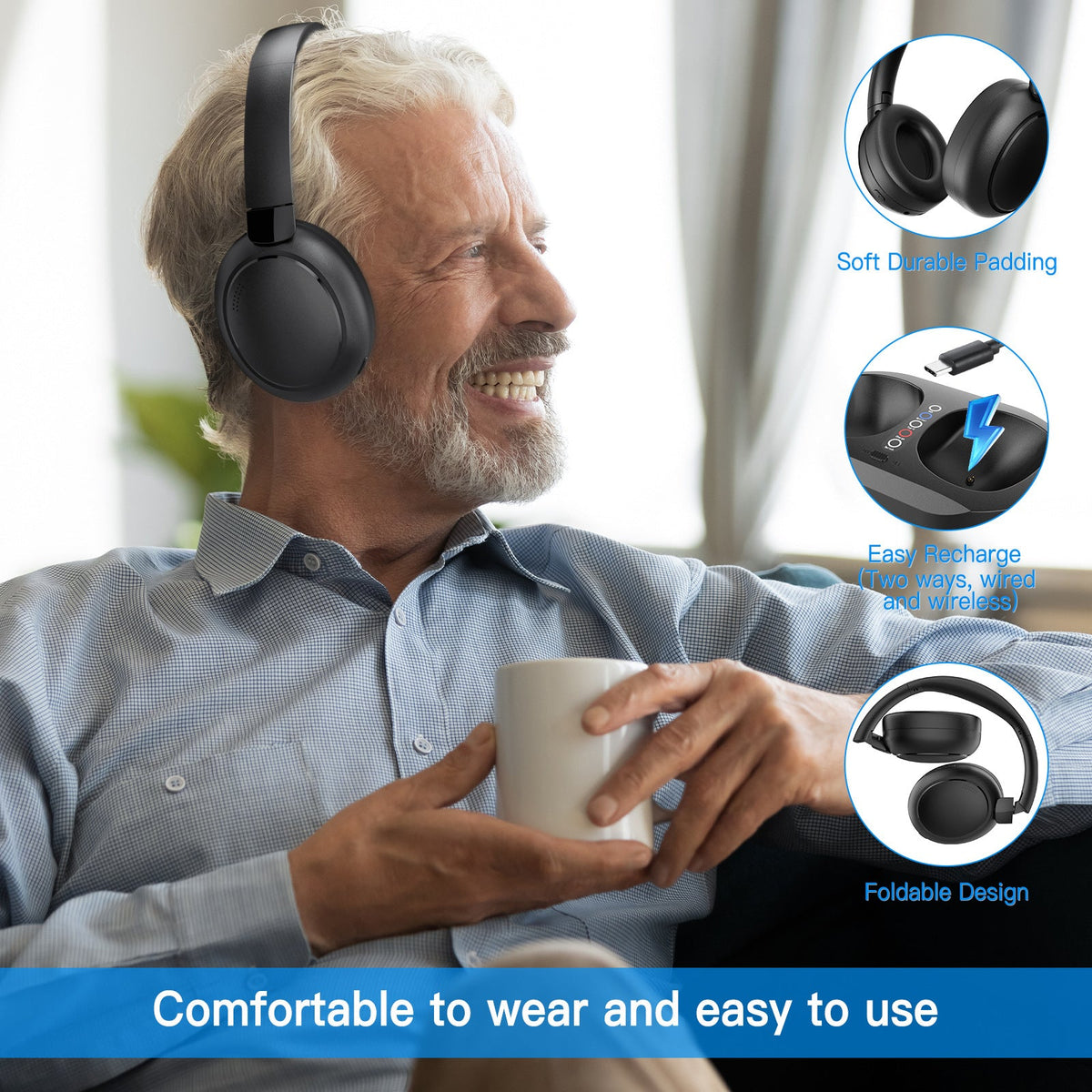 Bluetooth Dual-mode Wireless TV Headphones