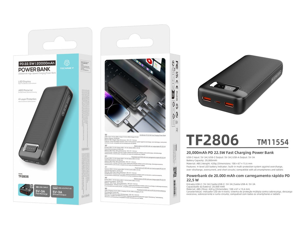 Techancy Power Bank 20000mAh TF2806 PD