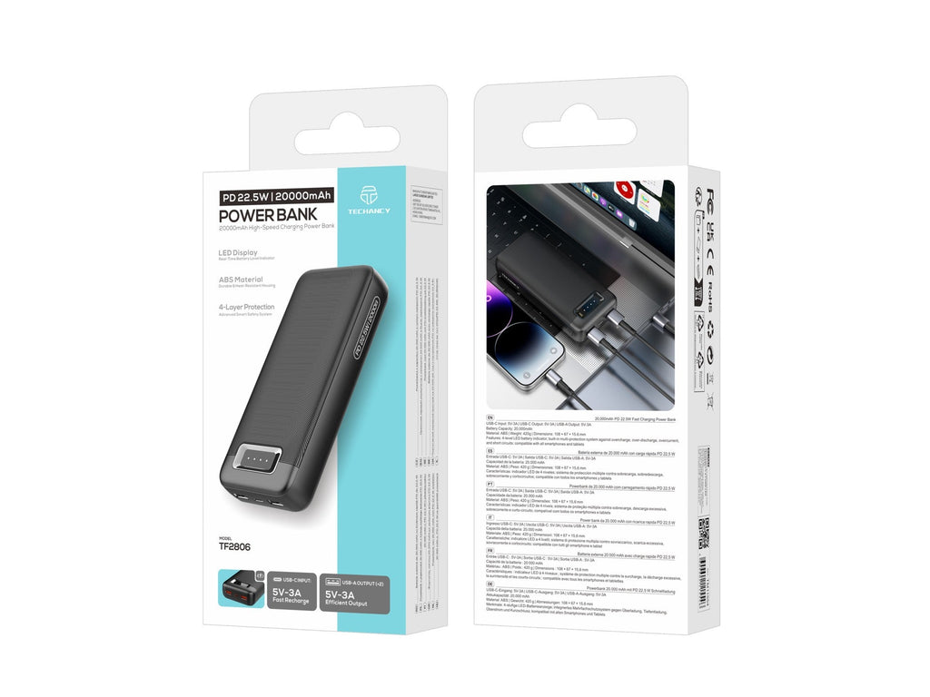 Techancy Power Bank 20000mAh TF2806 PD