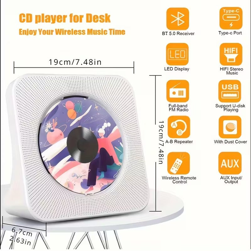 Portable CD Boombox with USB and FM Radio